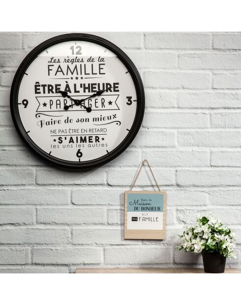 Horloge ''La vie en famille'' noir - D.50 cm