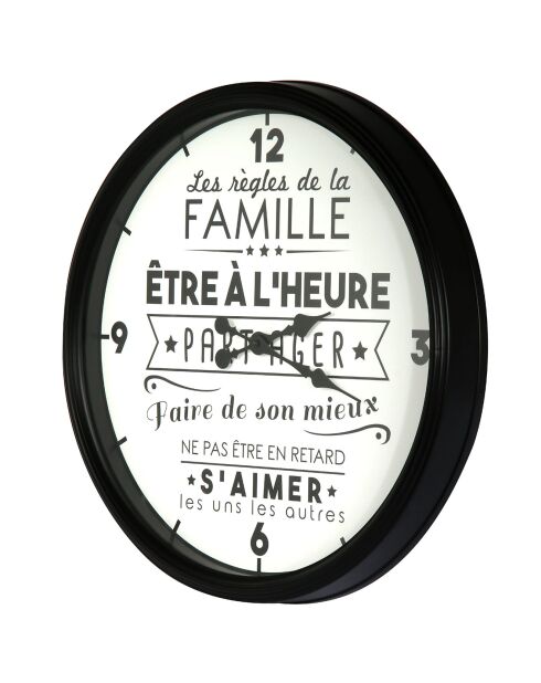 Horloge ''La vie en famille'' noir - D.50 cm