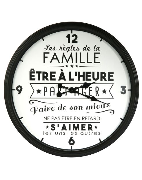 Horloge ''La vie en famille'' noir - D.50 cm