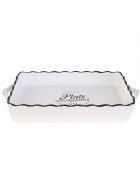 Plat rectangulaire blanc/noir - 40x26.3 cm
