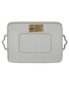 Plat rectangulaire blanc/noir - 40x26.3 cm