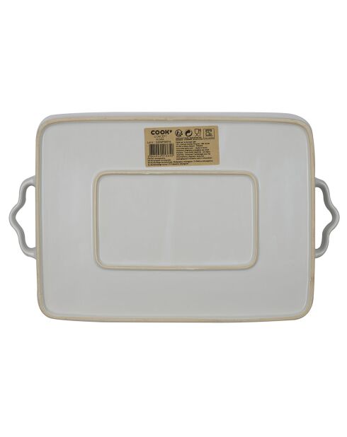 Plat rectangulaire blanc/noir - 40x26.3 cm