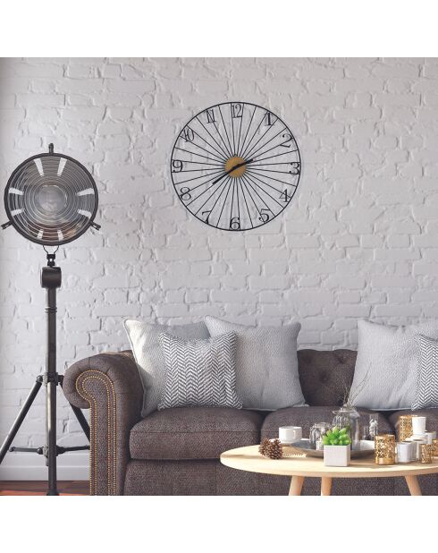 Horloge filaire noir - D.50 cm