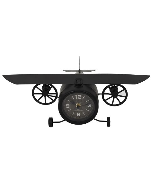 Horloge à poser avion vintage noir - 47x26x17 cm