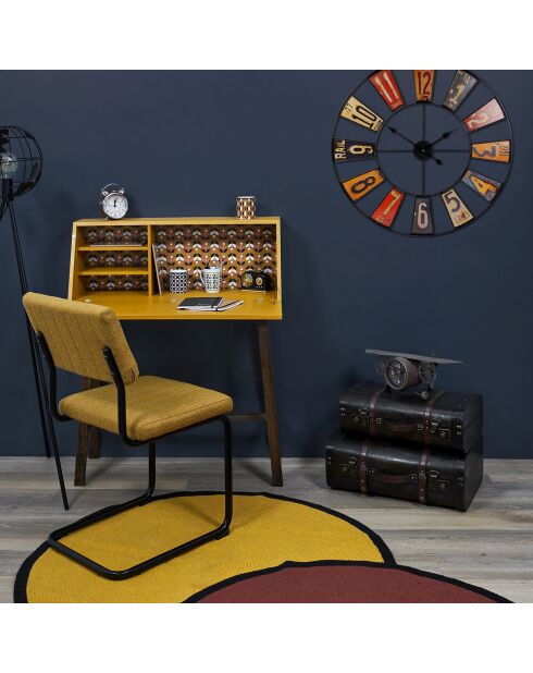 Horloge à poser avion vintage noir - 47x26x17 cm