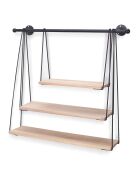Étagère filaire murale balancelle noir - 65x62x20 cm
