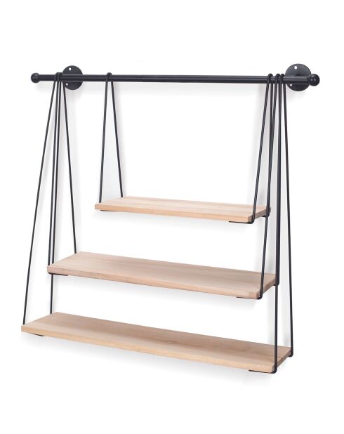 Étagère filaire murale balancelle noir - 65x62x20 cm