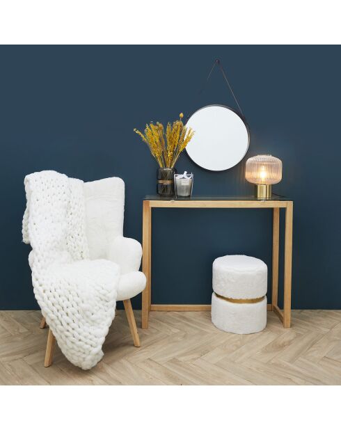 Miroir rond avec anse noir - 40x65.5 cm