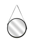Miroir rond avec anse noir - 40x65.5 cm