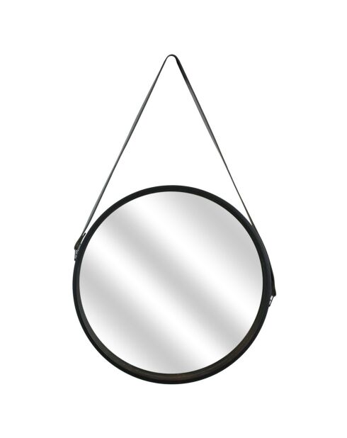 Miroir rond avec anse noir - 40x65.5 cm