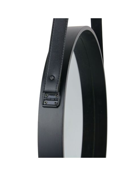 Miroir rond avec anse noir - 40x65.5 cm
