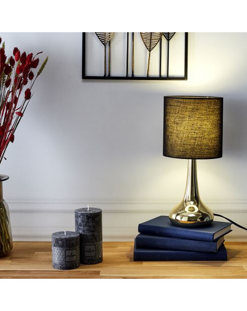 Lampe touch cuivre noir noir/doré - 15x15x32.5 cm