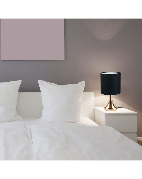 Lampe touch cuivre noir noir/doré - 15x15x32.5 cm