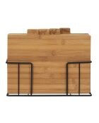 4 snijplanken van bamboe met bruin/zwarte basis - 29x24 cm