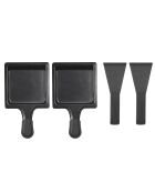 Raclette duo à la bougie bois/inox/noir - 32x11 cm