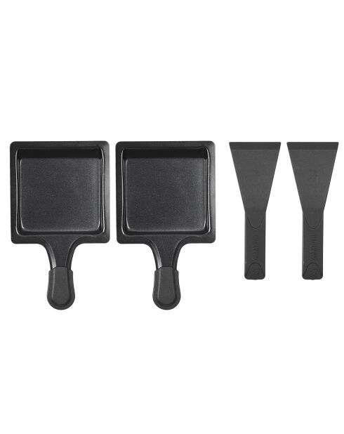 Raclette duo à la bougie bois/inox/noir - 32x11 cm