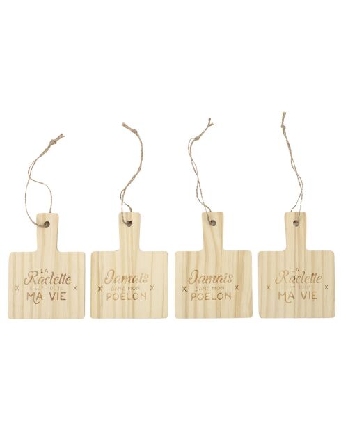 4 Repose poêlon à raclette en bois - 10x13.70 cm