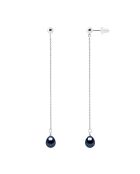 Oorbellen met zoetwaterparels van witgoud en zwarte peer