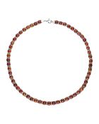 Collana in acciaio e perle d'acqua dolce marroni rotonde