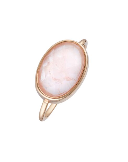 Bague Lisa Quartz rose en laiton doré