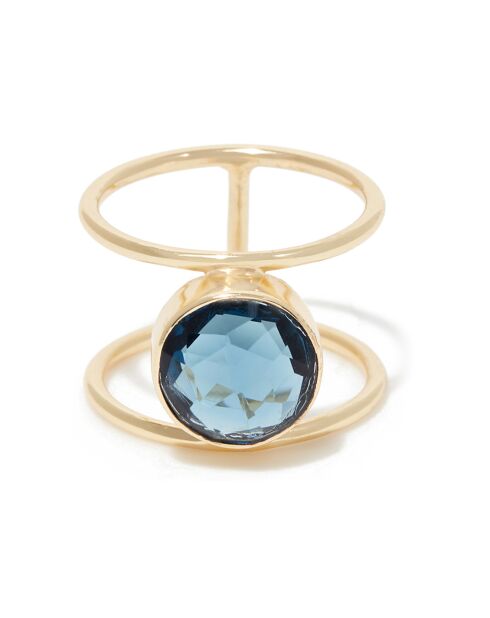 Bague Nicole Iolite en laiton doré