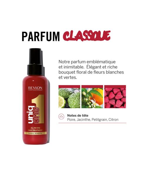 Masque en spray sans rinçage tous types de cheveux Uniqone Classique - 150 ml