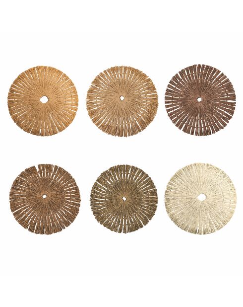 6 Sets de table Chocolat multicolores - D.38 cm