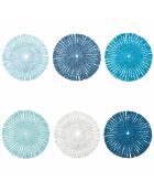 6 manteles individuales azules Ocean - D.38 cm