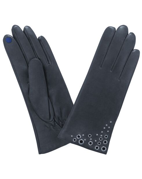 Gants en Cuir d'Agneau - doublure Soie deep blue