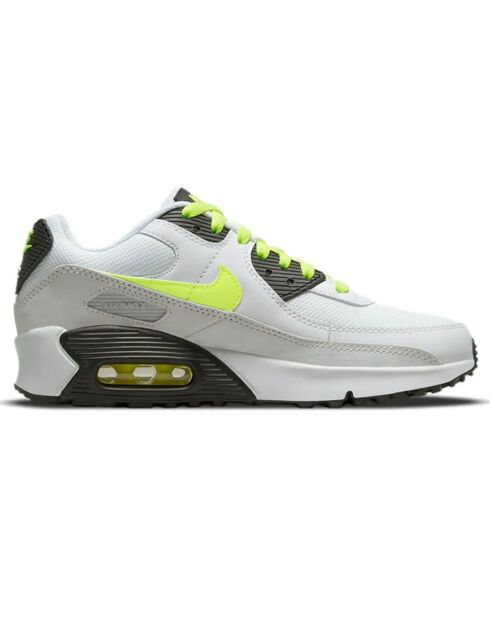 Baskets en Cuir Air Max 90 Gs blanc/gris/fluo