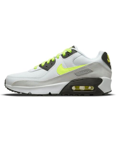 Baskets en Cuir Air Max 90 Gs blanc/gris/fluo