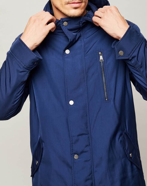 Parka à capuche bleu marine