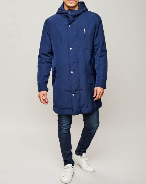 Parka à capuche bleu marine