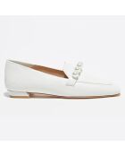 Mocassins en Cuir Mickee Pearls blancs