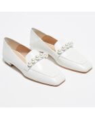 Mocassins en Cuir Mickee Pearls blancs