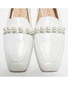 Mocassins en Cuir Mickee Pearls blancs