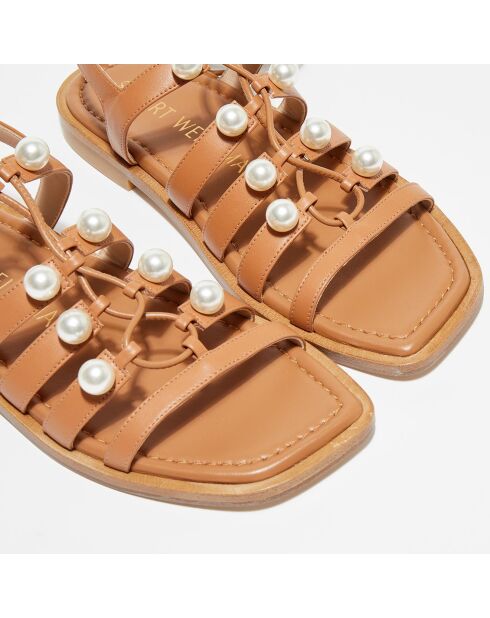 Sandales en Cuir Goldie Lace-Up camel