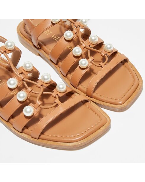 Sandales en Cuir Goldie Lace-Up camel