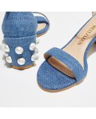 Sandales en Denim Simple Pearls bleues - Talon 6,5 cm