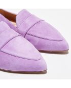 Mocassins en Velours de Cuir Clovie mauves