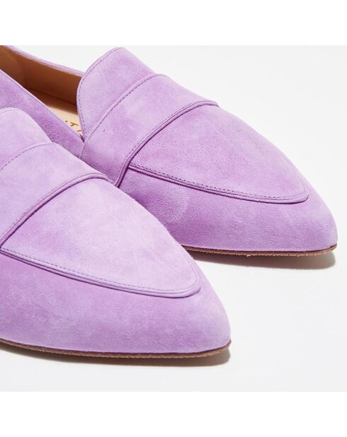 Mocassins en Velours de Cuir Clovie mauves