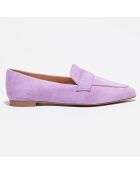 Mocassins en Velours de Cuir Clovie mauves