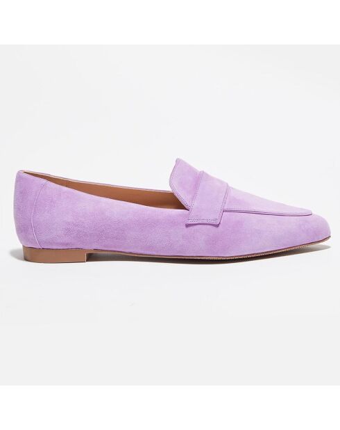 Mocassins en Velours de Cuir Clovie mauves