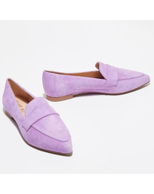 Mocassins en Velours de Cuir Clovie mauves