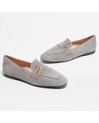 Mocassins en Velours de Cuir Payson Logo Sport gris