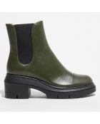 Chelsea Boots en Cuir Norah kaki - Talon 7,5 cm