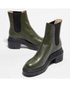 Chelsea Boots en Cuir Norah kaki - Talon 7,5 cm