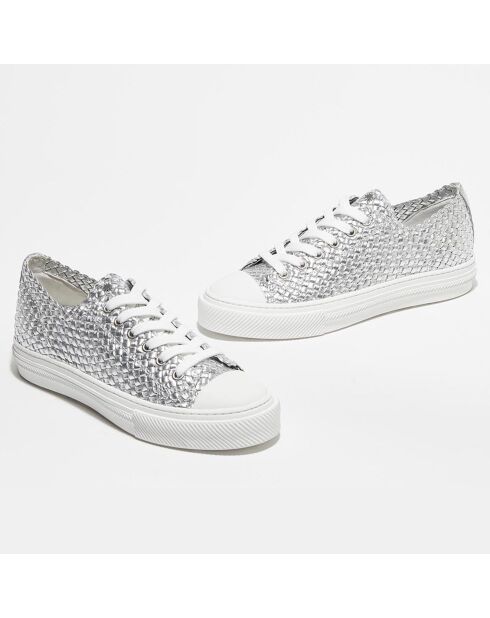 Sneakers en Cuir Wova Low-Top argentées
