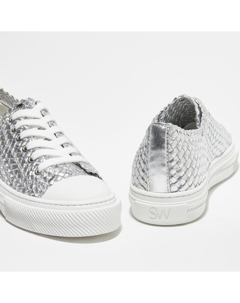 Sneakers en Cuir Wova Low-Top argentées