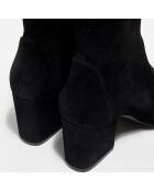 Bottines en Velours de Cuir Vernell noires - Talon 7,5 cm